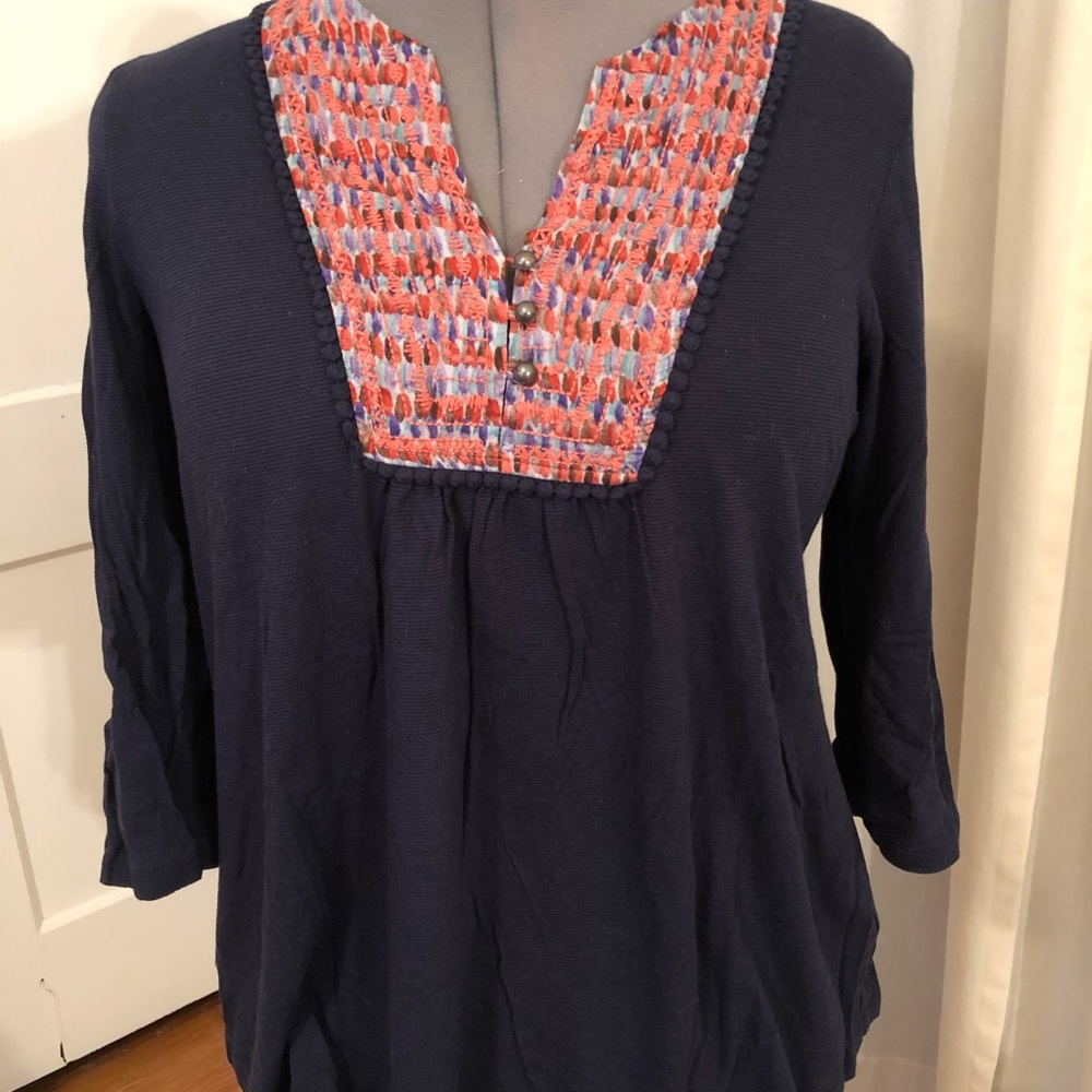 Orvis knit 3/4 sleeve top XL